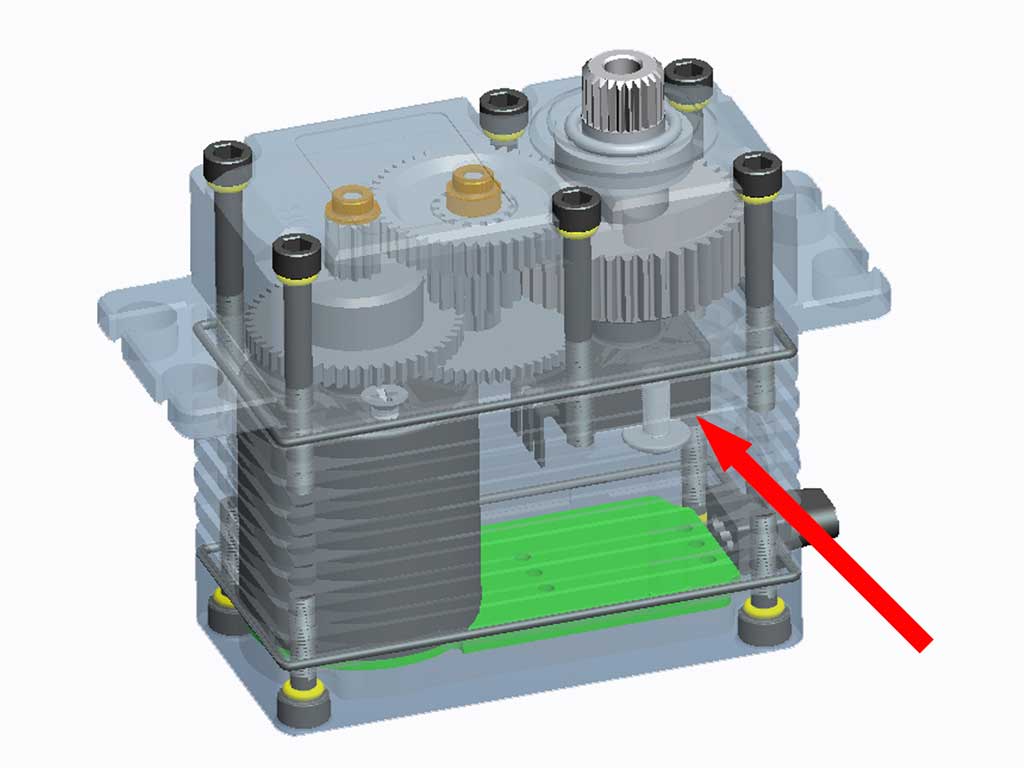 Graphic of internal views of a ProModeler servo