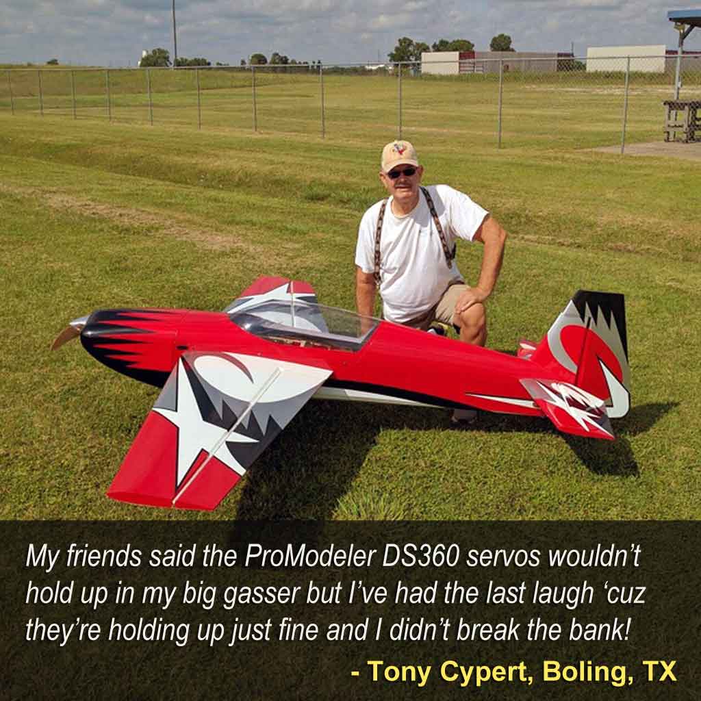 Tony Cypert's plane with PRO MODELER DS360 servos